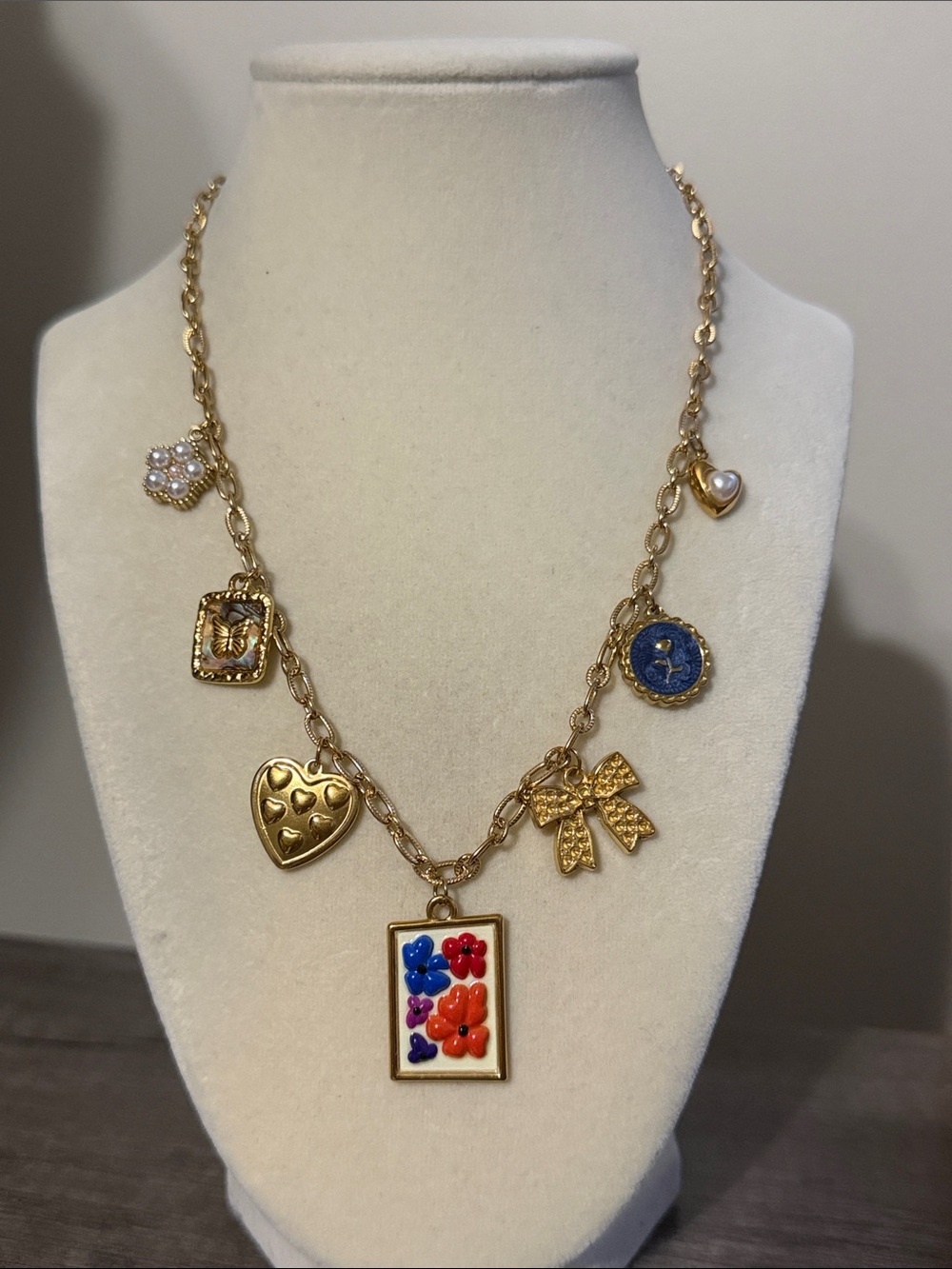 GP SS Multi Charm Necklace